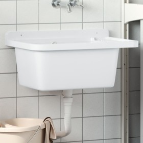 Fregadero utilitario de pared resina blanco 60x40x28 cm von , Sinkt - Ref: Foro24-4002795, Preis: 78,58 €, Rabatt: %
