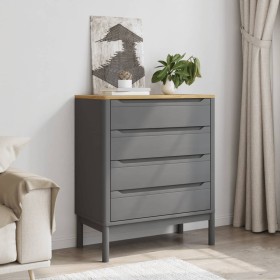 Cómoda cajonera FLORO madera maciza de pino gris de , Cajoneras - Ref: Foro24-374010, Precio: 169,38 €, Descuento: %