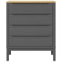 Cómoda cajonera FLORO madera maciza de pino gris de , Cajoneras - Ref: Foro24-374010, Precio: 169,38 €, Descuento: %