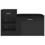 Glossy black engineered wood shoe bench 94.5x31x57 cm by vidaXL, Shoe racks and shoe organizers - Ref: Foro24-326748, Price: ...