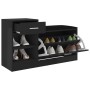 Glossy black engineered wood shoe bench 94.5x31x57 cm by vidaXL, Shoe racks and shoe organizers - Ref: Foro24-326748, Price: ...
