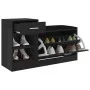 Glossy black engineered wood shoe bench 94.5x31x57 cm by vidaXL, Shoe racks and shoe organizers - Ref: Foro24-326748, Price: ...