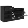 Glossy black engineered wood shoe bench 94.5x31x57 cm by vidaXL, Shoe racks and shoe organizers - Ref: Foro24-326748, Price: ...