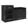 Glossy black engineered wood shoe bench 94.5x31x57 cm by vidaXL, Shoe racks and shoe organizers - Ref: Foro24-326748, Price: ...
