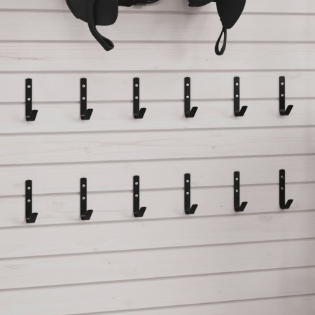 Ganchos de pared en fomra de J 12 unidades acero negro von , Zubehör für Pferdezügel - Ref: Foro24-172460, Preis: 19,99 €, Ra...