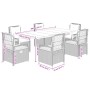 Set comedor jardín 7 pzas y cojines ratán sintético gris claro by , Garden sets - Ref: Foro24-3263032, Price: 855,22 €, Disco...