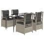 Set comedor de jardín 5 pzas cojines ratán sintético gris claro by , Garden sets - Ref: Foro24-3263030, Price: 498,29 €, Disc...
