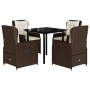 Set comedor de jardín 5 piezas y cojines ratán sintético marrón by , Garden sets - Ref: Foro24-3262848, Price: 520,81 €, Disc...