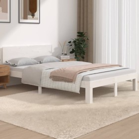 Estructura de cama madera maciza de pino blanco 120x190 cm