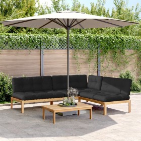 Set de sofás de palets de jardín y cojines 4 pzas madera acacia de , Sofás de exterior - Ref: Foro24-3209334, Precio: 608,87 ...