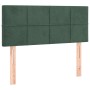 Cama box spring con colchón terciopelo verde oscuro 80x200 cm