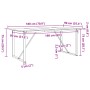 Mesa de comedor marco O madera maciza pino y acero 180x90x75cm von , Küchen- und Esstische - Ref: Foro24-3282678, Preis: 160,...