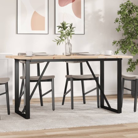 Mesa de comedor marco O madera maciza pino acero 160x80x75,5 cm de , Mesas de cocina y de comedor - Ref: Foro24-3282743, Prec...