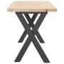 Mesa de centro marco X madera maciza pino y acero 110x40x45,5cm de , Mesas de cocina y de comedor - Ref: Foro24-3282755, Prec...