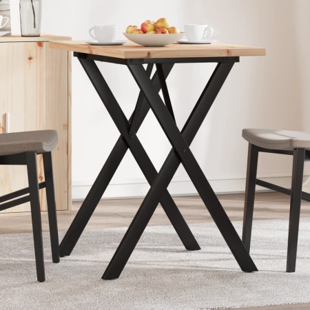 Mesa de comedor marco X madera maciza pino y acero 80x50x75,5cm von , Küchen- und Esstische - Ref: Foro24-3282760, Preis: 76,...