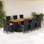 Set de comedor de jardín 9 pzas y cojines ratán sintético negro by , Garden sets - Ref: Foro24-3277526, Price: 1,00 €, Discou...