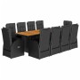 Set de comedor jardín 11 pzas con cojines ratán sintético negro von , Gartensets - Ref: Foro24-3277636, Preis: 2,00 €, Rabatt: %