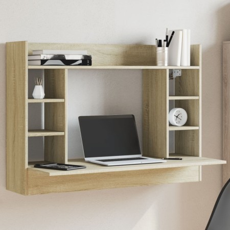 Escritorio de pared madera ingeniería roble Sonoma 105x48x75 cm de , Escritorios - Ref: Foro24-847970, Precio: 84,32 €