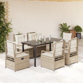 Set comedor de jardín 7 pzas con cojines ratán sintético beige by , Garden sets - Ref: Foro24-3263024, Price: 733,10 €, Disco...