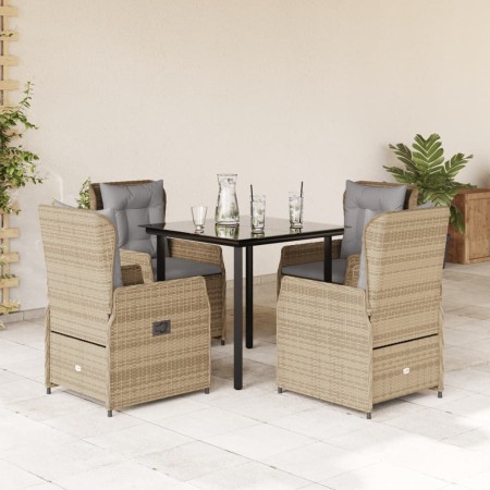 Set comedor de jardín 5 pzas con cojines ratán sintético beige by , Garden sets - Ref: Foro24-3262876, Price: 496,02 €, Disco...