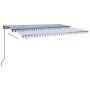 Toldo de pie automático azul y blanco 500x300 cm