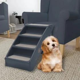 Dark gray 4-step folding dog ladder by vidaXL, Pet Steps and Ramps - Ref: Foro24-171172, Price: 61,96 €, Discount: %