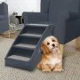 Escalera para perros plegable de 4 peldaños gris oscuro de vidaXL, Escalones y rampas para mascotas - Ref: Foro24-171172, Pre...