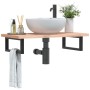 Soportes estante de lavabo 2 uds rectangular acero negro by , Supports and crossbars - Ref: Foro24-4007270, Price: 30,26 €, D...