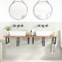 Soportes estante de lavabo 2 unidades trapecio acero negro by , Supports and crossbars - Ref: Foro24-4007287, Price: 37,55 €,...