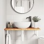 Estante de lavabo de pared de acero y madera maciza de roble by , bathroom vanities - Ref: Foro24-3302336, Price: 86,70 €, Di...