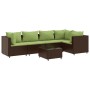 Set muebles de jardín 6 piezas y cojines ratán sintético marrón by , Garden sets - Ref: Foro24-3308102, Price: 413,77 €, Disc...