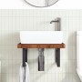 Estante de lavabo de pared de acero y madera maciza de roble von , Badezimmerwaschtische - Ref: Foro24-3302413, Preis: 108,05...