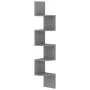 Engineered wood gray corner wall shelf 19x19x123 cm by vidaXL, Shelves and shelves - Ref: Foro24-326833, Price: 34,26 €, Disc...