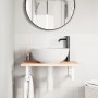 Estante de lavabo de pared de acero y madera maciza de roble von , Badezimmerwaschtische - Ref: Foro24-3302540, Preis: 63,85 ...