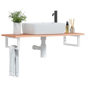 Estante de lavabo de pared de acero y madera maciza de roble von , Badezimmerwaschtische - Ref: Foro24-3302568, Preis: 95,12 ...