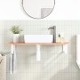 Estante de lavabo de pared de acero y madera maciza de roble de , Tocadores de baño - Ref: Foro24-3302568, Precio: 95,29 €, D...