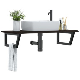 Estante de lavabo de pared de acero y madera maciza de roble von , Badezimmerwaschtische - Ref: Foro24-3302627, Preis: 87,76 ...