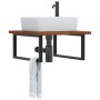 Estante de lavabo de pared de acero y madera maciza de roble von , Badezimmerwaschtische - Ref: Foro24-3302485, Preis: 105,90...