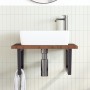 Estante de lavabo de pared de acero y madera maciza de roble von , Badezimmerwaschtische - Ref: Foro24-3302487, Preis: 98,59 ...