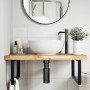 Estante de lavabo de pared acero y madera maciza de acacia von , Badezimmerwaschtische - Ref: Foro24-3302909, Preis: 154,54 €...