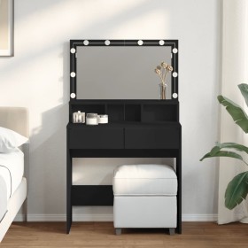Tocador con luces LED negro 80x41x134,5 cm von , Schlafzimmerkommoden - Ref: Foro24-848186, Preis: 173,04 €, Rabatt: %