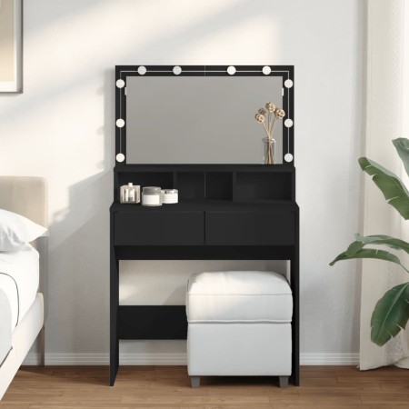 Tocador con luces LED negro 80x41x134,5 cm by , Bedroom Dressers - Ref: Foro24-848186, Price: 172,90 €, Discount: %
