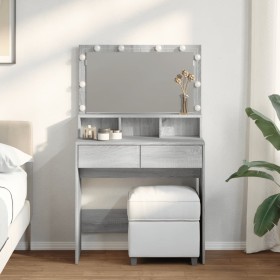 Tocador con luces LED color gris Sonoma 80x41x134,5 cm by , Bedroom Dressers - Ref: Foro24-848190, Price: 139,95 €, Discount: %