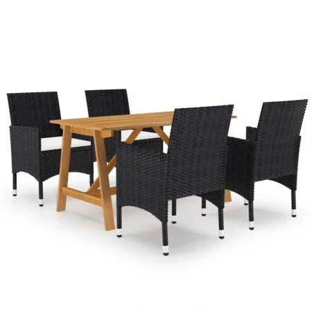 Black 5-Piece Garden Dining Set by vidaXL, Garden sets - Ref: Foro24-3068735, Price: 391,71 €, Discount: %