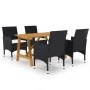 Black 5-Piece Garden Dining Set by vidaXL, Garden sets - Ref: Foro24-3068735, Price: 391,71 €, Discount: %