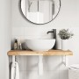 Estante de lavabo de pared acero y madera maciza de acacia von , Badezimmerwaschtische - Ref: Foro24-3302692, Preis: 92,92 €,...