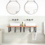 Estante de lavabo de pared de acero y madera maciza de haya von , Badezimmerwaschtische - Ref: Foro24-3302453, Preis: 148,26 ...