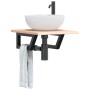 Estante de lavabo de pared de acero y madera maciza de roble by , bathroom vanities - Ref: Foro24-3302535, Price: 57,78 €, Di...