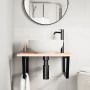 Estante de lavabo de pared de acero y madera maciza de roble von , Badezimmerwaschtische - Ref: Foro24-3302631, Preis: 86,68 ...