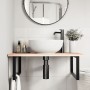 Estante de lavabo de pared de acero y madera maciza de roble von , Badezimmerwaschtische - Ref: Foro24-3302633, Preis: 97,71 ...